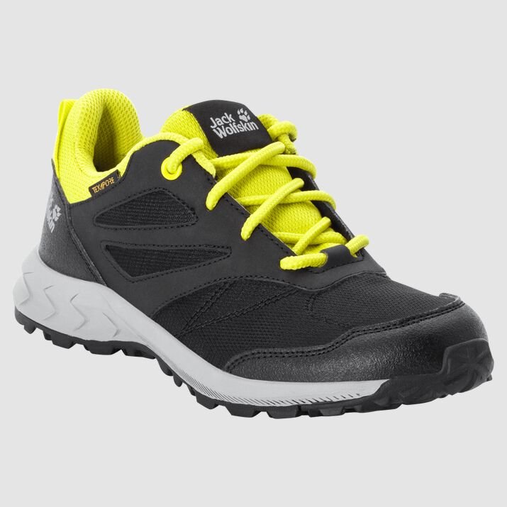 Zapatillas Senderismo Jack Wolfskin Woodland Texapore Low Niños Negros/Verdes Claro Mexico-1215986